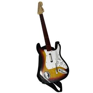 Harmonix Rockband Fender Stratocaster Guitar w/Strap-Black/White-PSGTS2